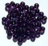50 8mm Transparent Tanzanite Round Glass Beads